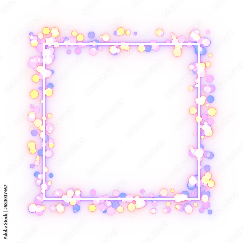 Glittering circles' particle frame. 3d rendering. Glittering circles' particle frame. 3d rendering.