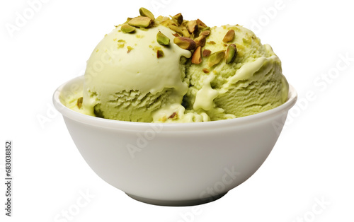 Pistachio Ice Cream Delight on transparent Background photo
