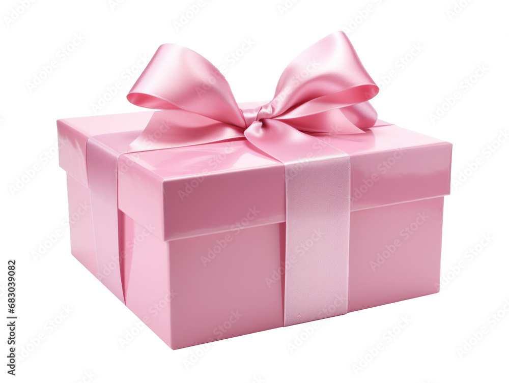 Obraz premium Gift box with bow isolated on a transparent background created with Generative AI technology