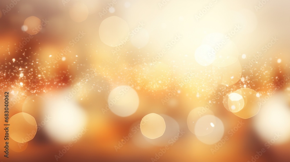 Fototapeta premium A minimalist yet festive background with gold ornaments and a blurred bokeh effect