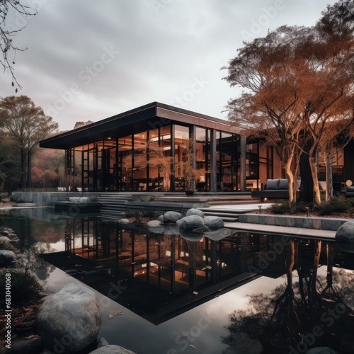 modern building set against a backdrop of natural beauty