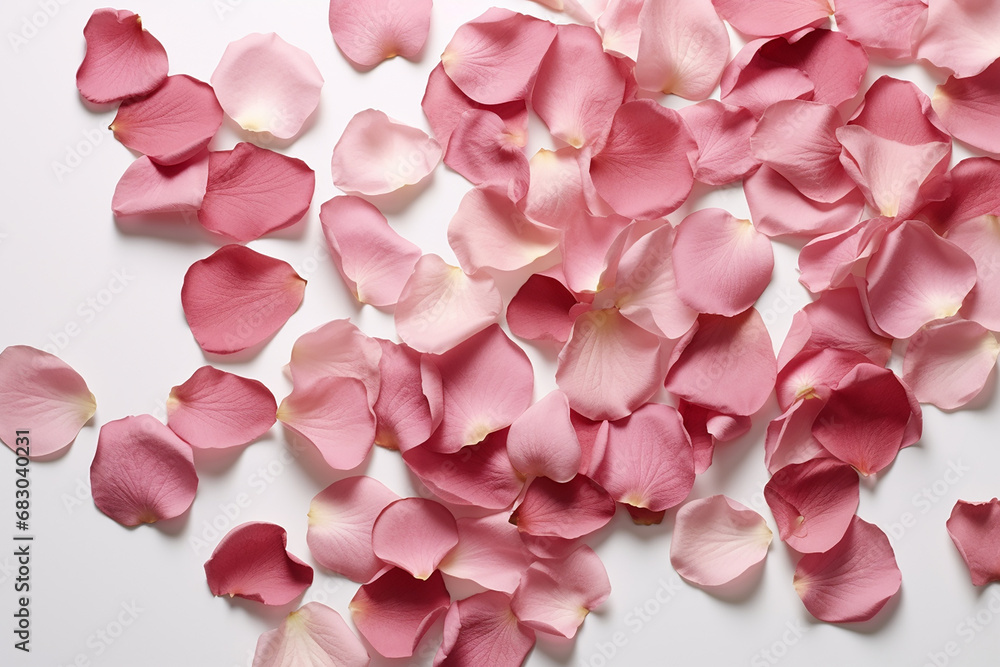 Rose Petals on White Ground - Created with generative AI tools