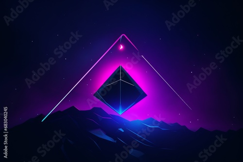 Elegant minimalist illustration featuring an array of geometric triangles  masterfully composed to create a clean and modern artistic expression.