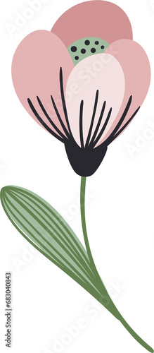 Pink flower. Illustration