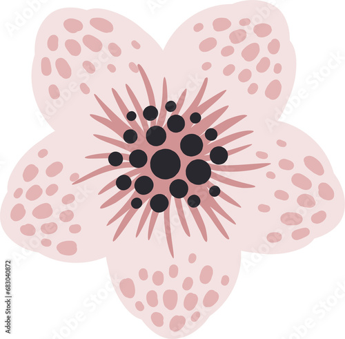 Pink flower. Illustration