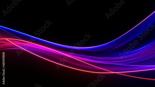 3D Rendered Neon Glow Abstract Backgrounds: Magenta Tones, Dynamic Ribbons, Virtual Clouds & Glowing Geometric Shapes in Dark Settings for Futuristic, Energy-Themed Wallpapers - generativ ai