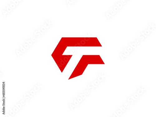 ft letter red logo design