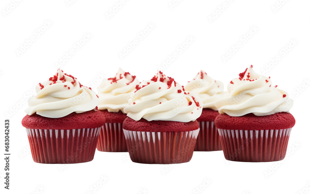 Red Velvet Cupcakes with Cream Cheese Frosting on transparent Background
