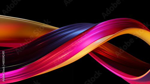 3D Rendered Neon Glow Abstract Backgrounds: Magenta Tones, Dynamic Ribbons, Virtual Clouds & Glowing Geometric Shapes in Dark Settings for Futuristic, Energy-Themed Wallpapers - generativ ai 