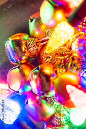 Christmas authentic background copy space, lights and decorations, detailed textured © Stock fresh 