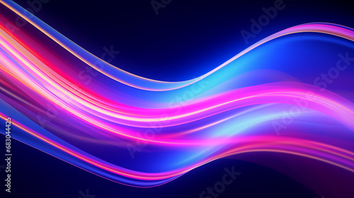 3D Rendered Neon Glow Abstract Backgrounds: Magenta Tones, Dynamic Ribbons, Virtual Clouds & Glowing Geometric Shapes in Dark Settings for Futuristic, Energy-Themed Wallpapers - generativ ai 