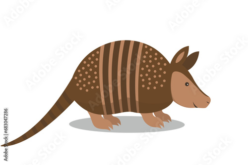 Cartoon armadillo design vector flat isolated illustration