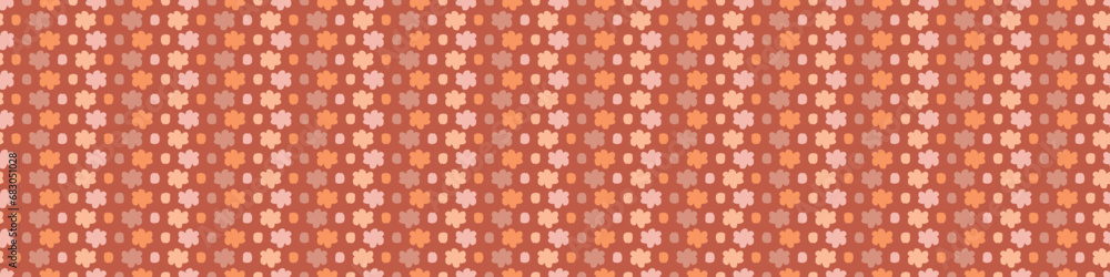 Midcentury modern floral vector endless vector border. Organic summer gender neutral 70s matisse banner. Midcentury modern floral vector endless vector border. Organic summer gender neutral 70s matisse banner.