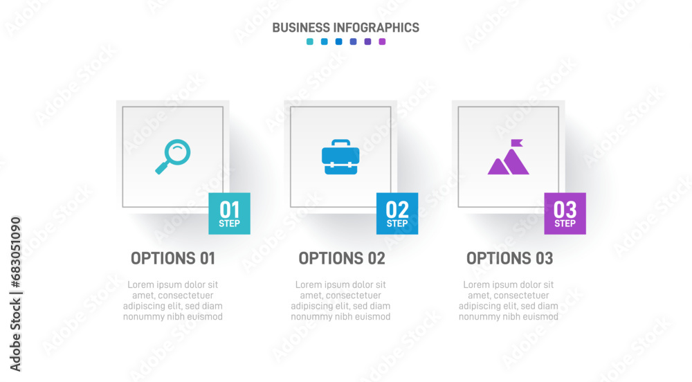 Timeline infographic with infochart. Modern presentation template with 3 spets for business process. Website template on white background for concept modern design. Horizontal layout. Timeline infographic with infochart. Modern presentation template with 3 spets for business process. Website template on white background for concept modern design. Horizontal layout.