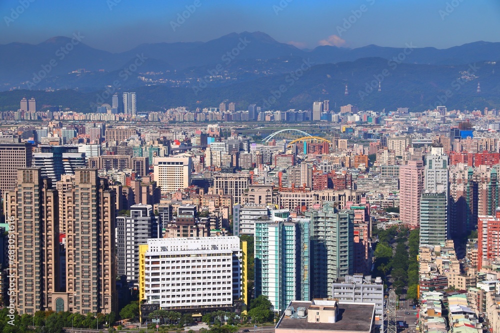 Taipei City Xinyi district urban skyline