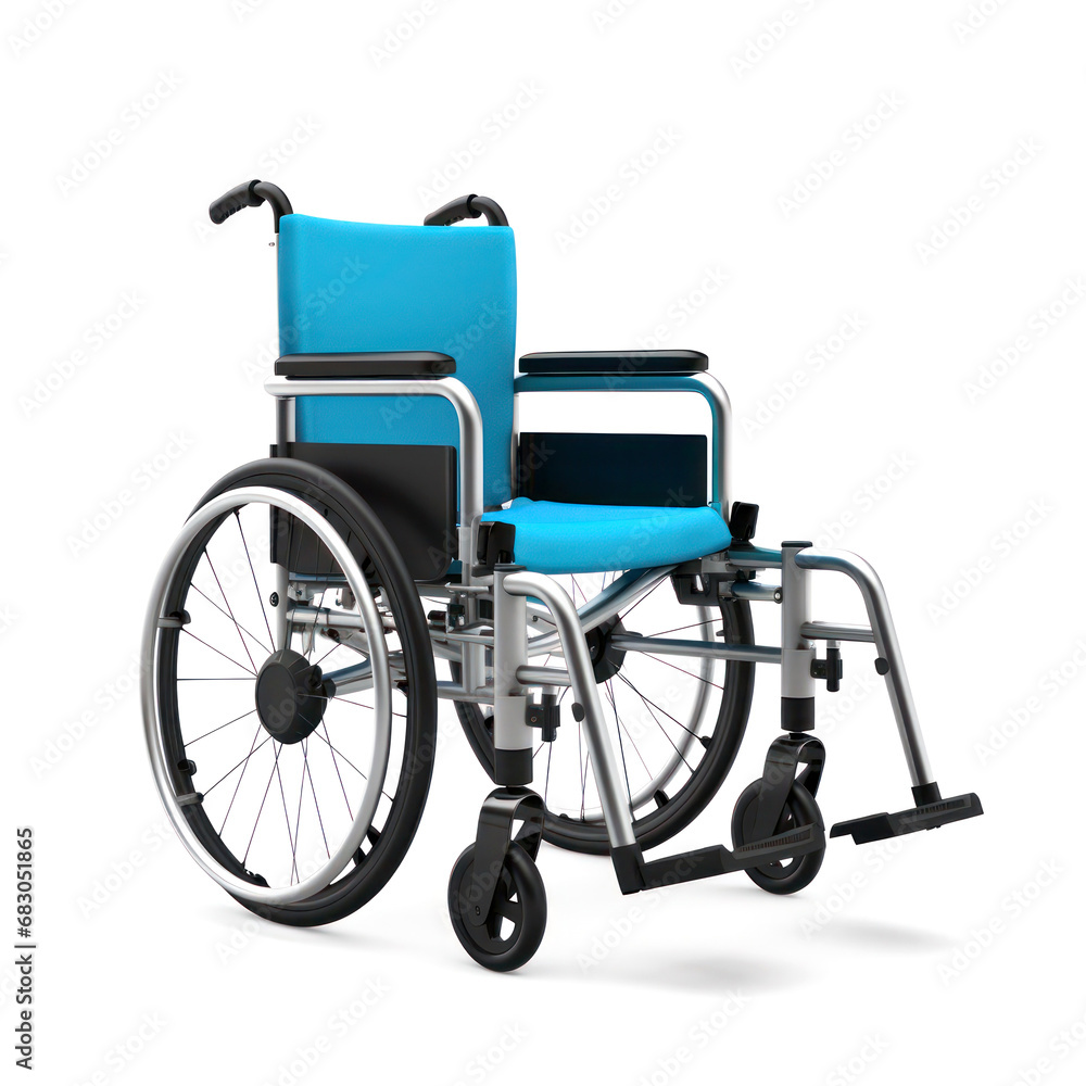 wheelchair isolated on full white background