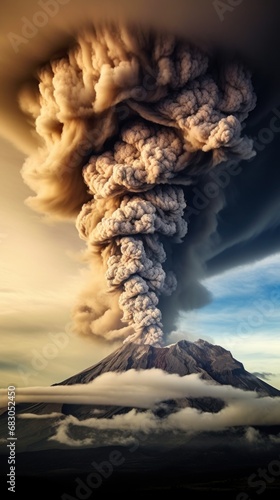  ominous clouds of smoke and ash that billow out of a volcano during an eruption