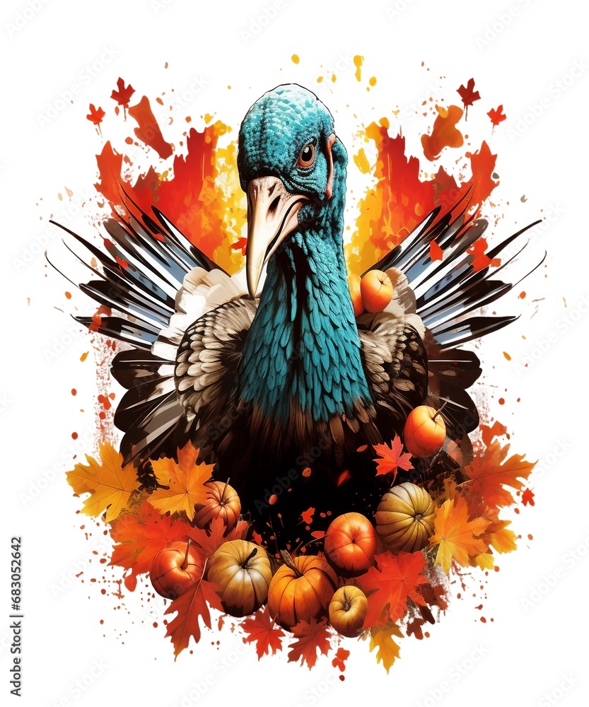 Obraz premium Thanksgiving Turkey Autumn Tradition colorful