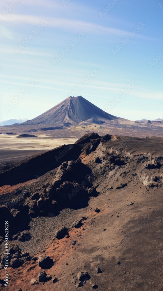 otherworldly beauty of a volcanic landscape, with its barren terrain and jagged peaks