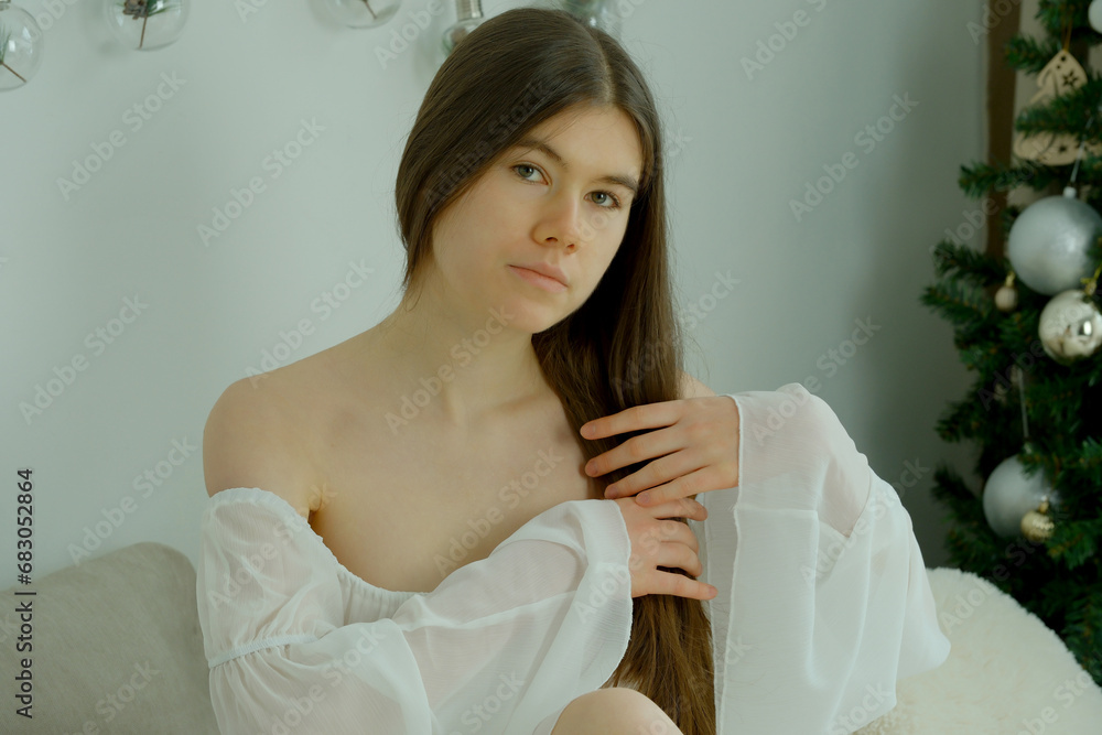 Portrait of a pretty girl with long hair Portrait of a pretty girl with long hair