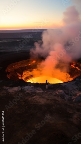 Get up close and personal with an active volcano as you peer down into its smoldering crater