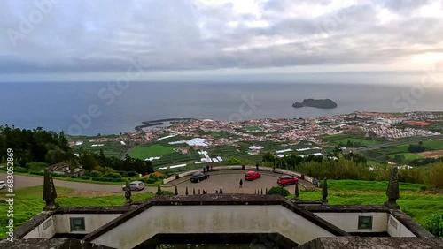 Time lapse from the Ermida de Nossa Senhora da Paz of the Ilhéu de Vila Franca do Campo in Azores, Portugal photo