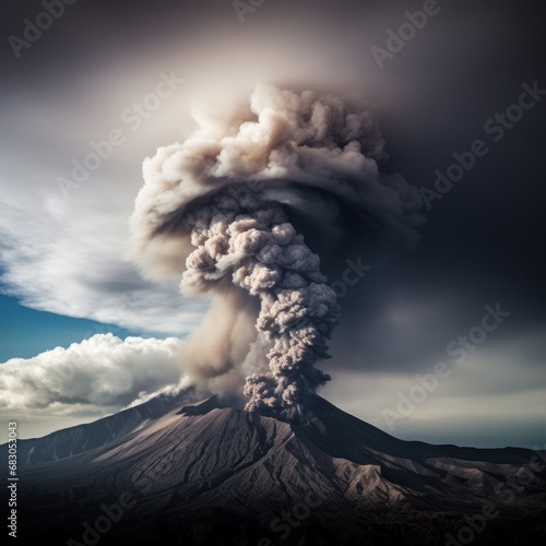  ominous clouds of smoke and ash that billow out of a volcano during an eruption