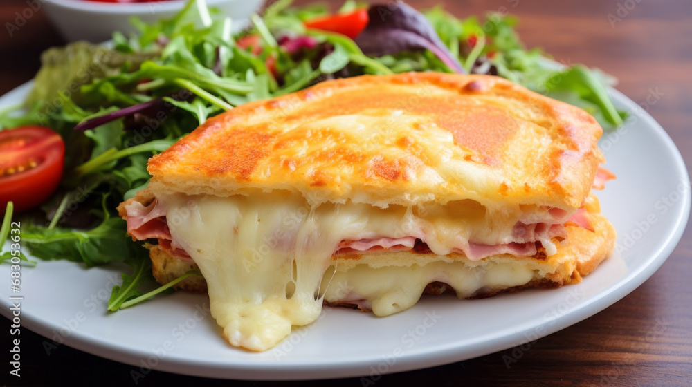 Grilled sandwich. Classic French grilled sandwich. Toasted bread, ham and cheese. Grilled sandwich. Classic French grilled sandwich. Toasted bread, ham and cheese.