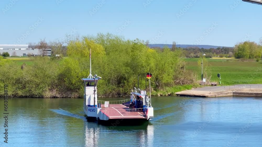 Fähre, Seligenstadt, Main, Hessen, Deustchland Fähre, Seligenstadt, Main, Hessen, Deustchland