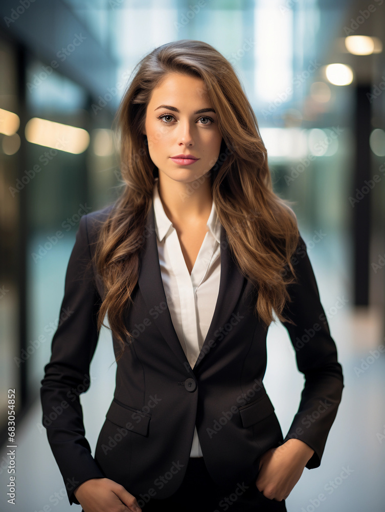 portrait of a female executive, authoritative yet approachable, elegant business dress portrait of a female executive, authoritative yet approachable, elegant business dress