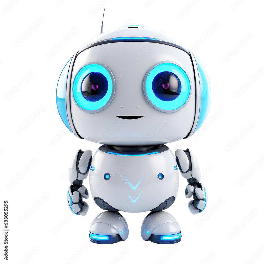 Robot assistant chatbot assistant voice assistant concept technology isolated on white background close-up Robot assistant chatbot assistant voice assistant concept technology isolated on white background close-up