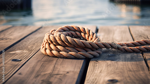 rope on the dock. ai generative