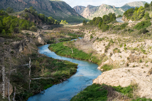 Rio Segura as it passes through Elche de la Sierra, in the heart of the province of Albacete, Spain