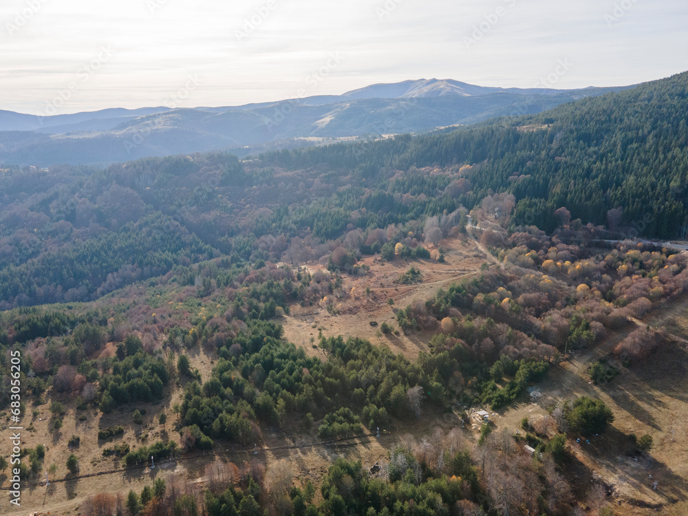 Aerial view of Osogovo Mountain, Bulgaria