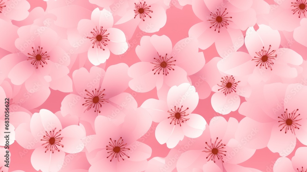Pink sakura petals. Japanese style pattern background. Beautiful wallpaper