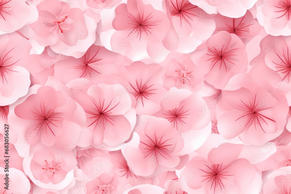 Pink sakura petals. Japanese style pattern background. Beautiful wallpaper