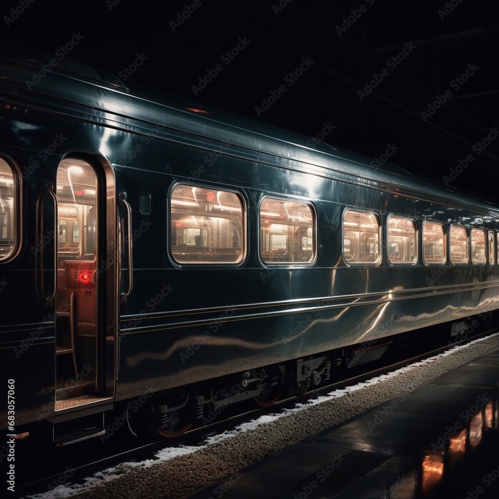 Obraz premium christmas retro train