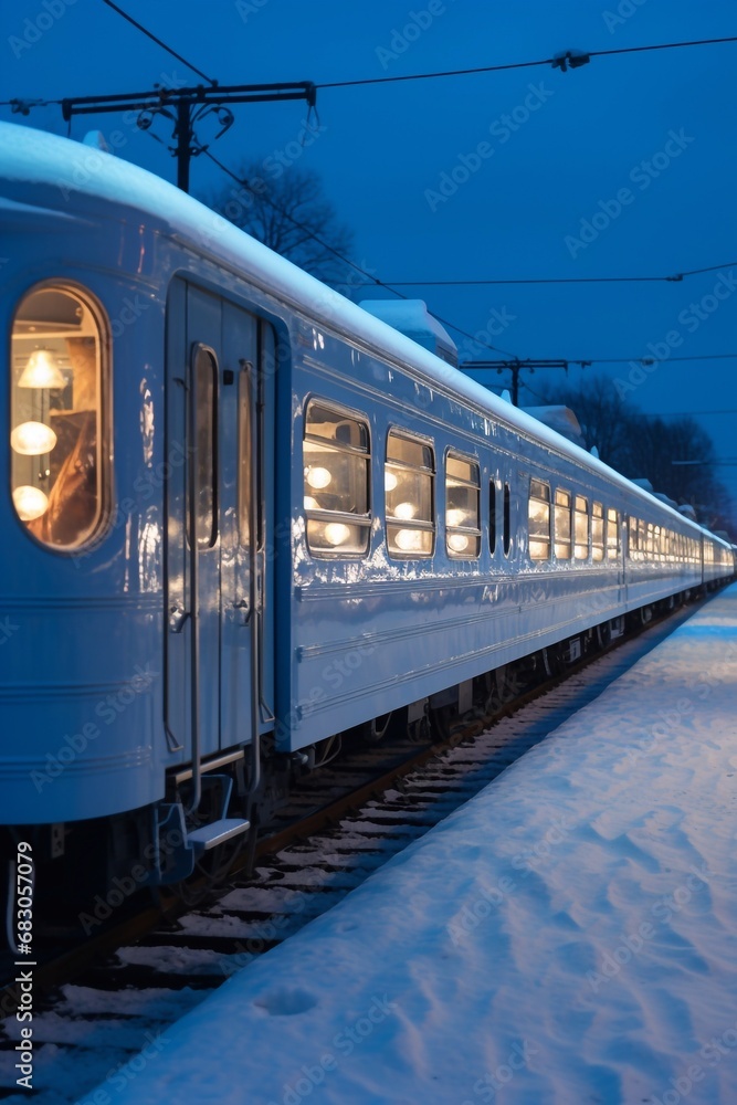 Fototapeta premium christmas retro train