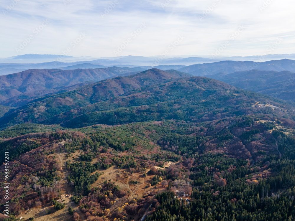 Aerial view of Osogovo Mountain, Bulgaria