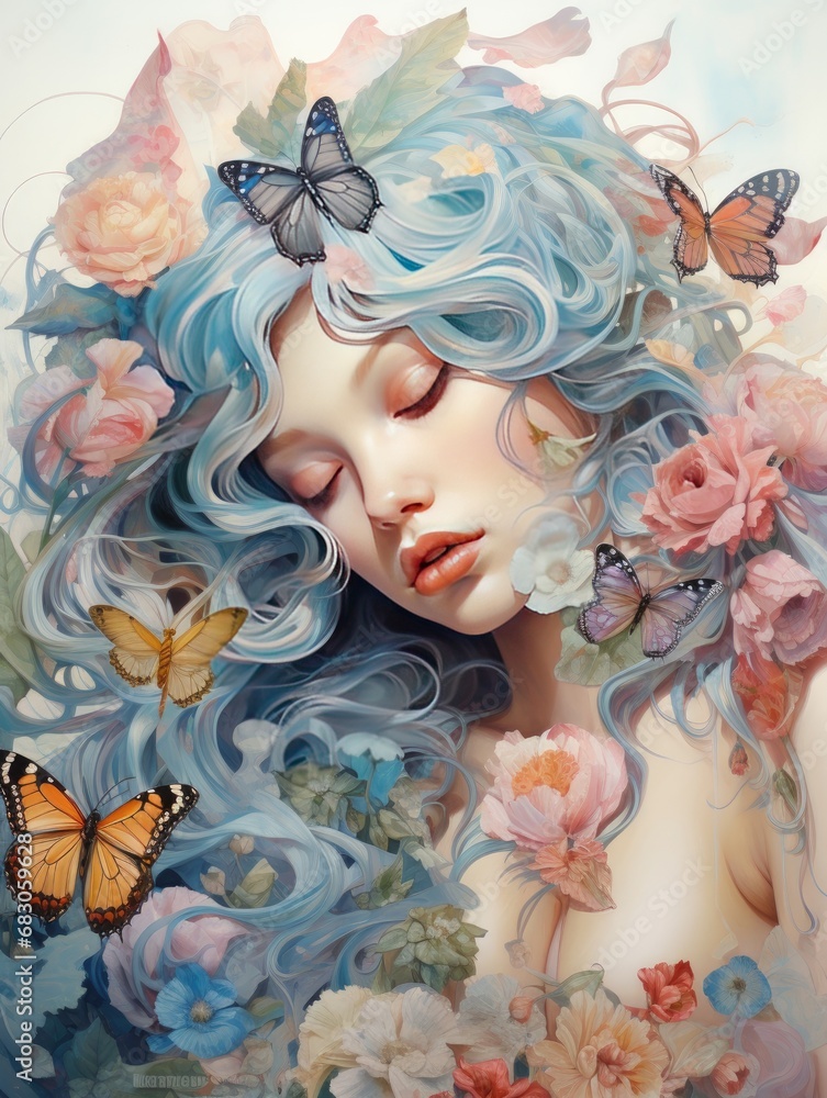Enchanting Butterfly Fairy in Magical Garden Encounter.