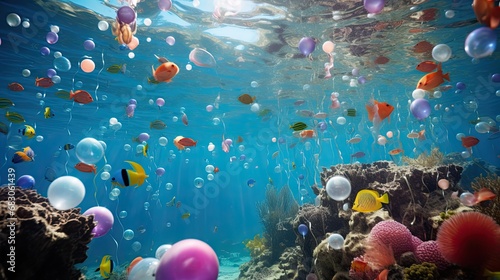 Colorful Underwater Marine Life in a Captivating Aquarium Environment © AzherJawed