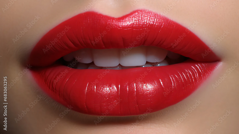 Obraz premium close up lips of woman