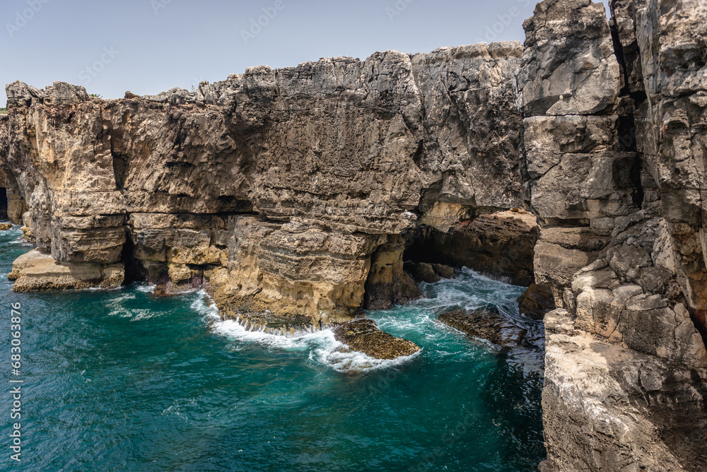 Boca do Inferno - Hells Mouth chasm in the seaside cliffs near Cascais, in District of Lisbon, Portugal