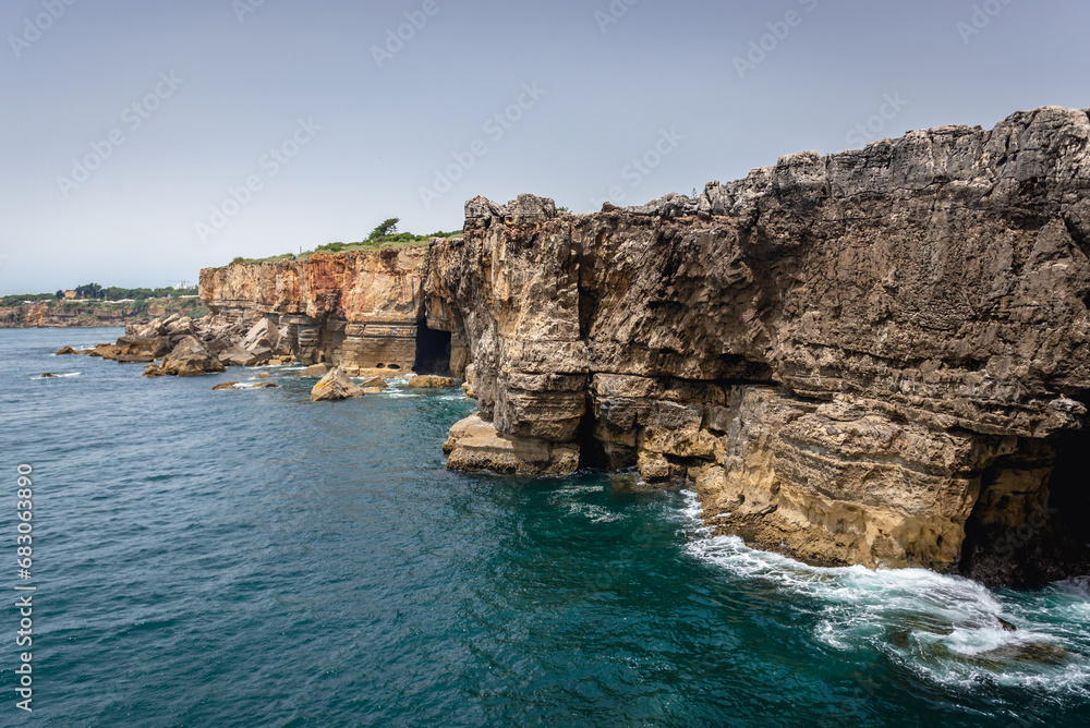 Boca do Inferno - Hells Mouth chasm in the seaside cliffs near Cascais, District of Lisbon in Portugal