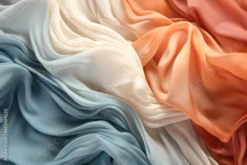 Silk fabric background in different colors