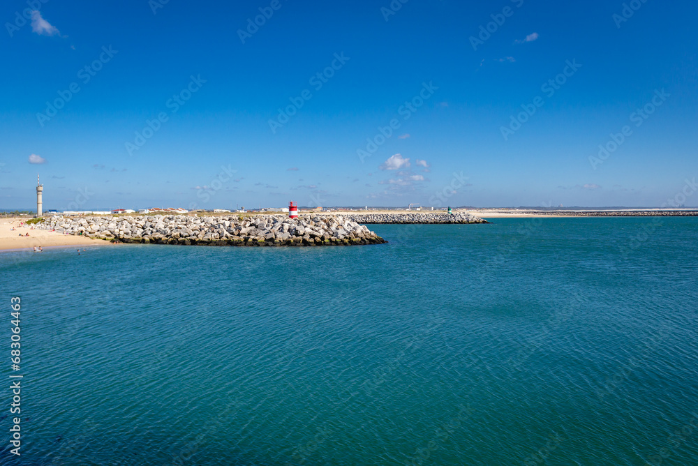 Fototapeta premium Forte de Santa Catarina Beach on the Atlantic Ocean coast in Figueira da Foz city, Coimbra District of Portugal
