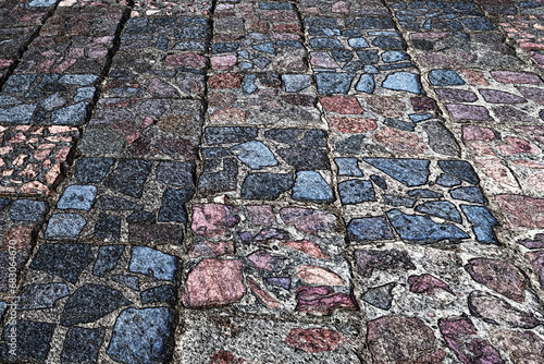 Illustrated graphic representation of an antique stone path.
