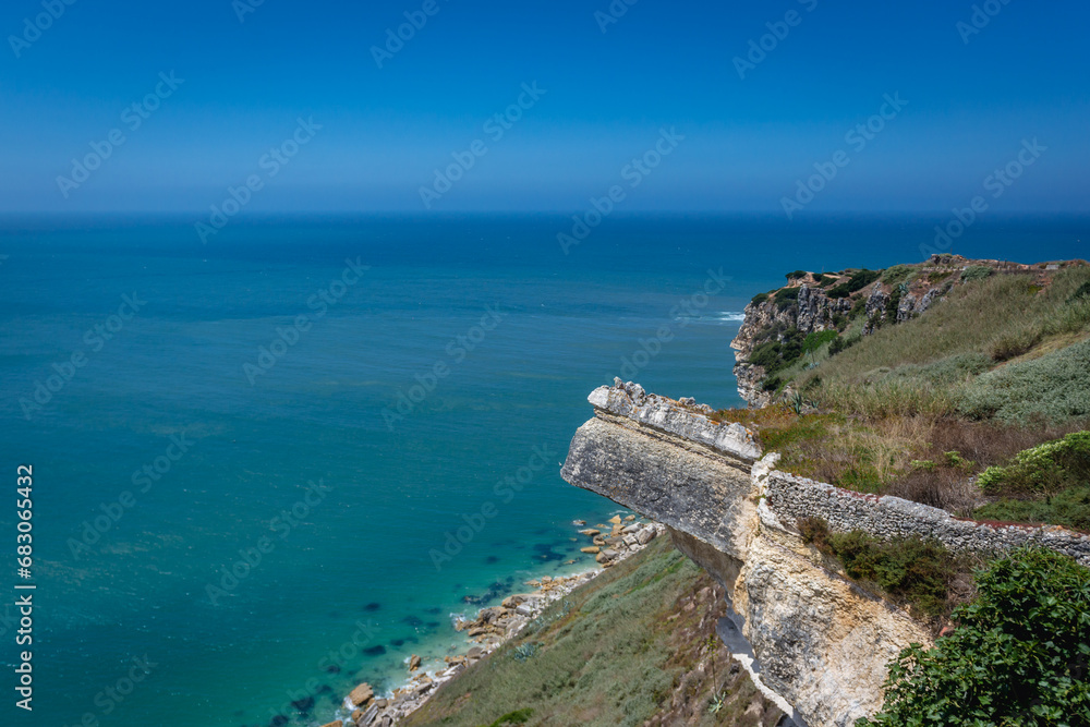 View from viewpoint in Nazare town on so called Silver Coast, Oeste region of Portugal View from viewpoint in Nazare town on so called Silver Coast, Oeste region of Portugal