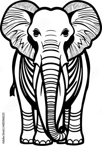 Indian Elephant Illustratation 