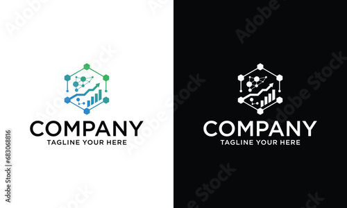 abstract hexagon tech logo design templates